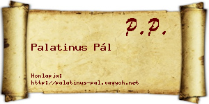 Palatinus Pál névjegykártya